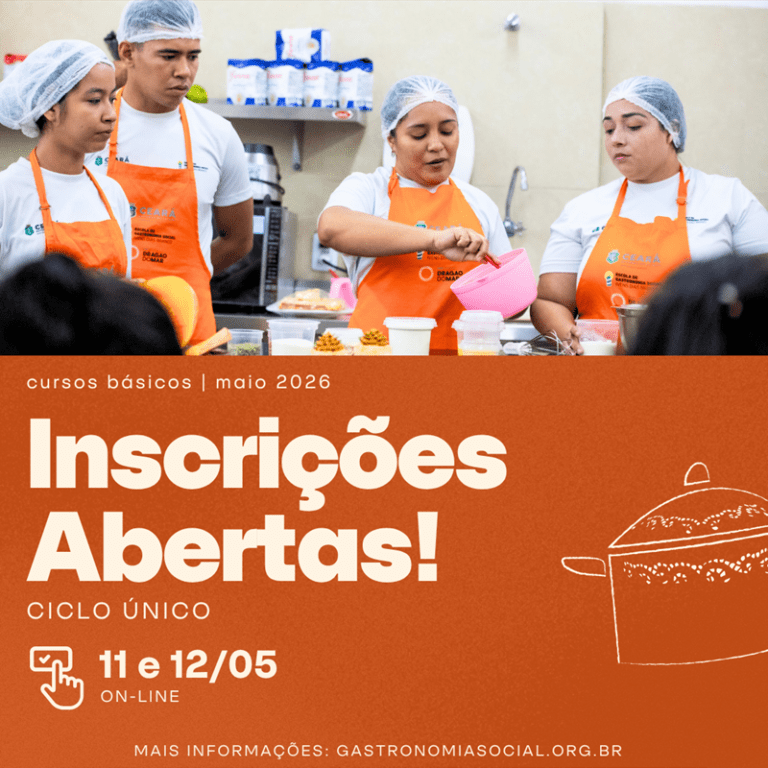 Escola de Gastronomia Social oferta 160 vagas gratuitas em cursos básicos no mês de maio