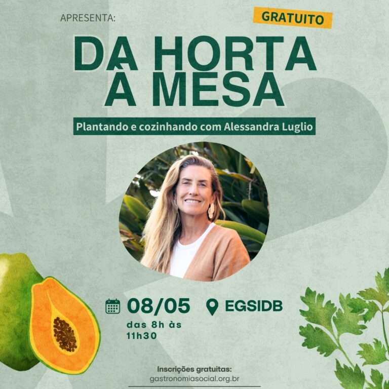Alessandra Luglio conduz oficina sobre alimentação vegana e sustentabilidade na Escola de Gastronomia Social, em Fortaleza