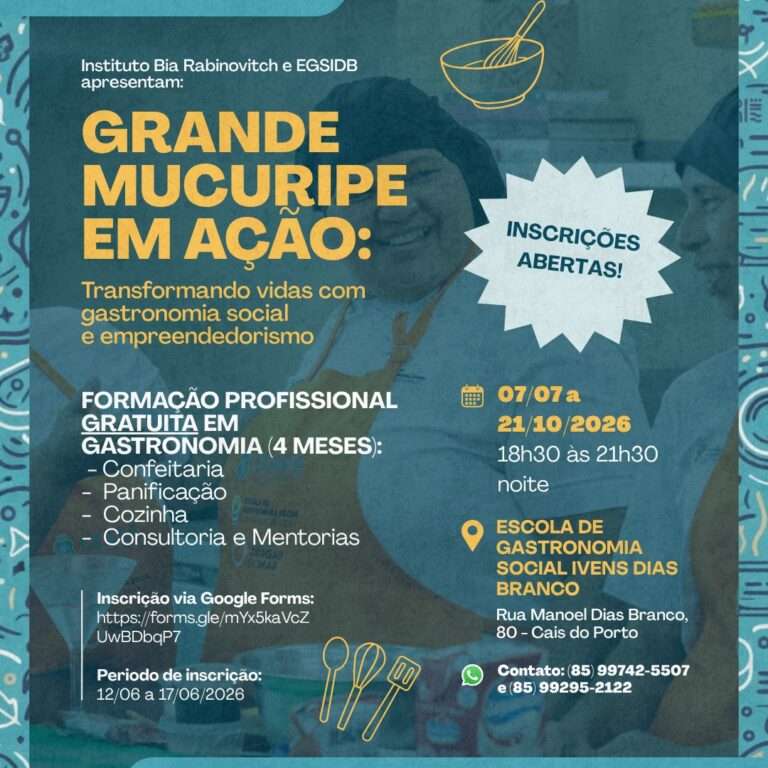 INSCRIÇÕES ABERTAS (GRANDE MUCURIPE EM AÇÃO)